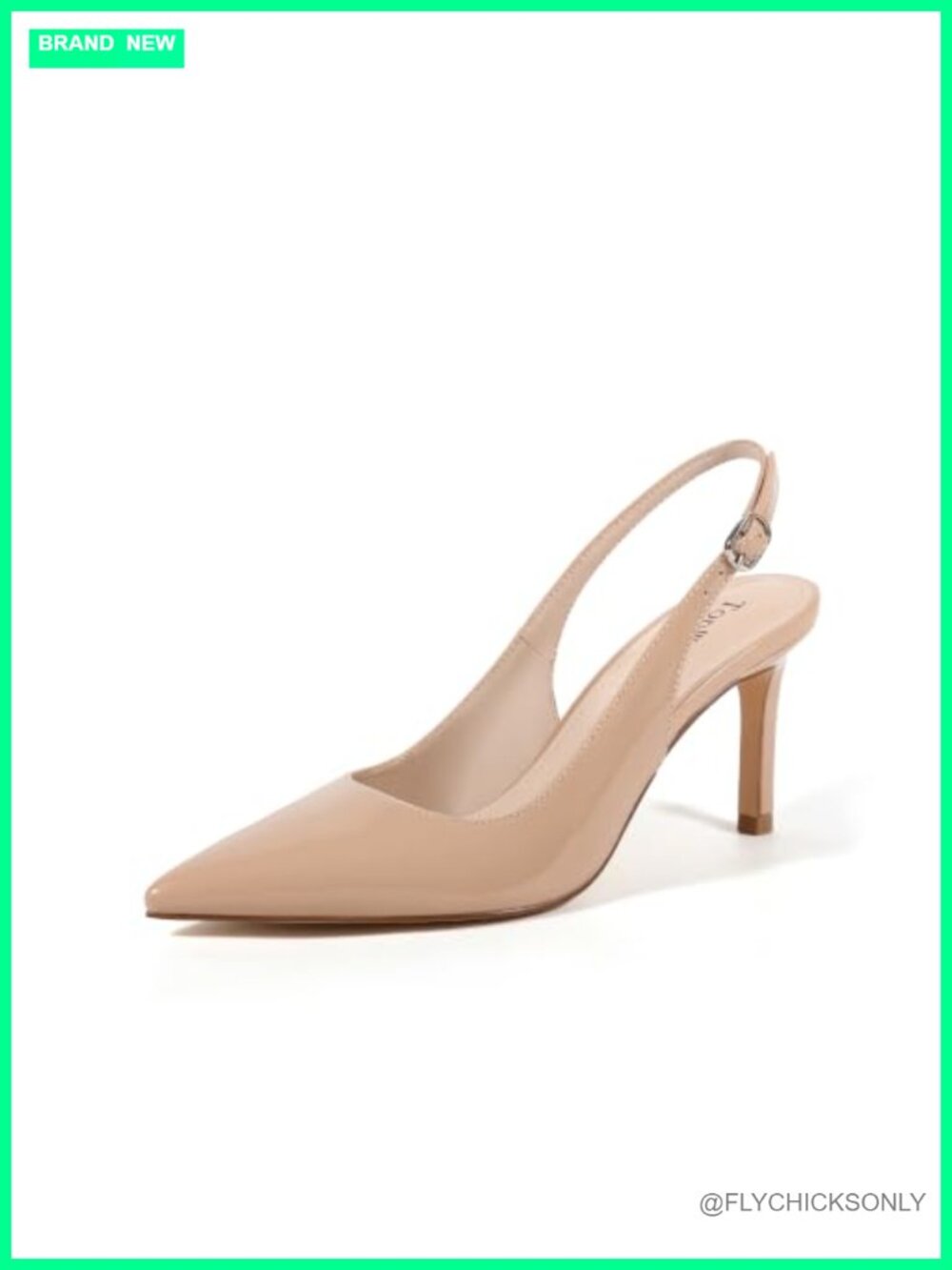Women's Slingback Stiletto Pumps Pointed Toe Faux Leather Heels